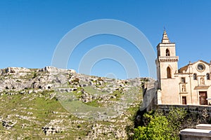 Horizontal View of the Church of San Pietro Caveoso, in the Sass