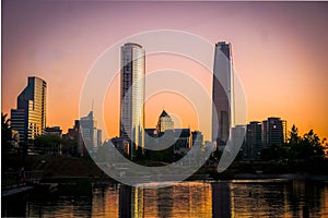 Horizontal View of the financial center of Santiago de Chile