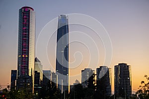 Horizontal View of the financial center of Santiago de Chile photo