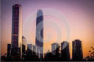 Horizontal View of the financial center of Santiago de Chile photo