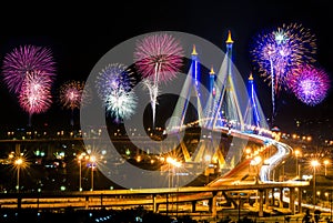 Horizontal view with firework