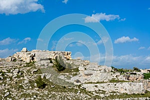 Horizontal View of the Gravina of the Sassi of Matera. Matera, S