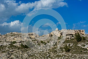 Horizontal View of the Gravina of the Sassi of Matera. Matera, S