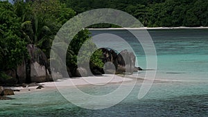 Horizontal view of tropical island, Therese Island, Mahe, Seychelles.