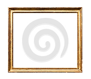 Horizontal vitage narrow wooden painting frame