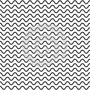 Horizontal wavy lines, vector seamless pattern