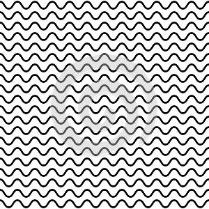 Horizontal wavy lines, vector seamless pattern photo