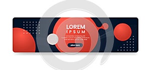 Horizontal web banner navy background