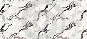Horizontal white background of Calacatta White and Black Marble Stone. photo