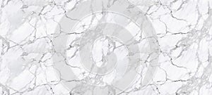 Horizontal white background of Calacatta White and Black Marble Stone. Fully Seamless High Detail Texture for Design. Generative photo