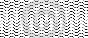 Horizontal wiggly lines pattern. Thin black wavy strips isolated on white background. Parallel squiggly stripes photo