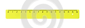 Horizontal yellow plastic ruler