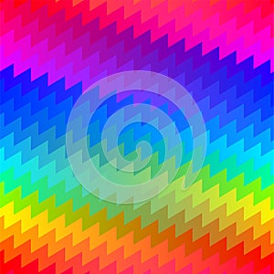 Horizontal zigzag chevron rainbow seamless pattern