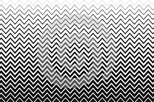 Horizontal zigzag lines of different thicknesses. Background with black and white zig zag strips. Parallel jagged