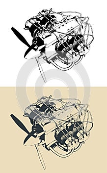 Horizontally opposed aircraft engine