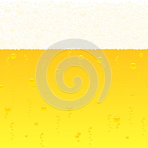 Horizontally seamless bubbling beer background