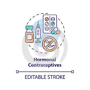 Hormonal contraceptives concept icon