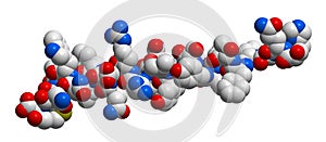 Hormone glucagon 3D molecular structure