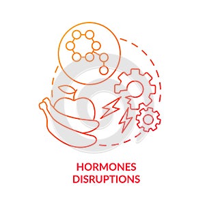 Hormones disruptions red gradient concept icon
