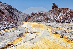 Hormoz Island yellow river, Hormozgan Province, Iran