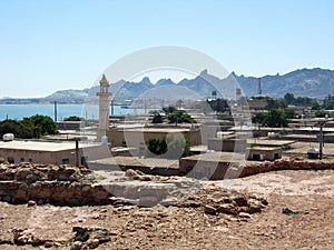 Hormoz village as seen rom Portuguese castle on Hormuz Island, Iran