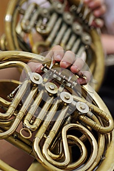 Horn player - detail