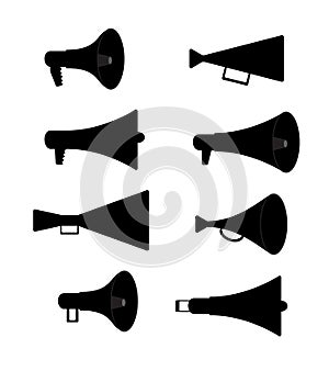 Horn Silhouette Set Vector Illustration