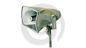 Horn speaker isolated on white background with path.