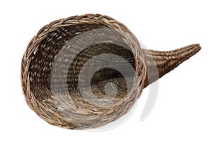 A horn style woven container