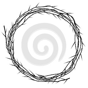 Horn of a thorn. Black and white vector element.