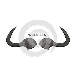 Horn wildebeest vector icon.Cartoon vector icon isolated on white background horn wildebeest.