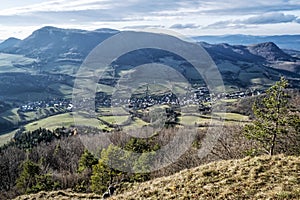 Horná Poruba z vrchu Vapec, Strážovské vrchy, Slovensko