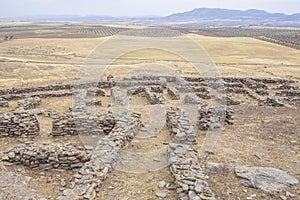 Hornachuelos houses. Archaeological site at Ribera del Fresno, Spain photo