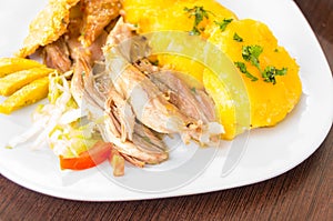 Hornado roasted pork typical ecuadorian food