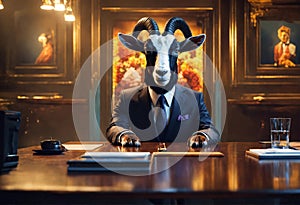 Horned goat boss of the company