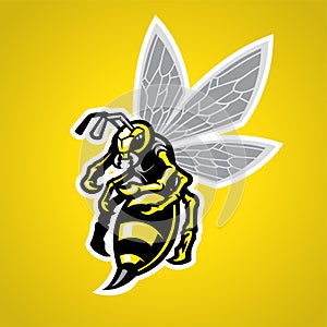 Hornet mascot in sport style