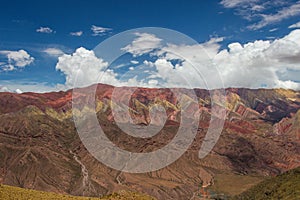 Hornocal, 14 color mountain. Colorful mountains in Jujuy, Argentina