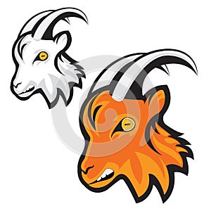 Horny Goat head illustration photo