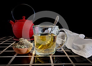 Horny Goat Weed herbal tea and dried herb photo