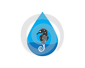 Horor fish logo design vector template