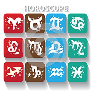 Horoscope icons .Zodiac signs.Symbol of elements