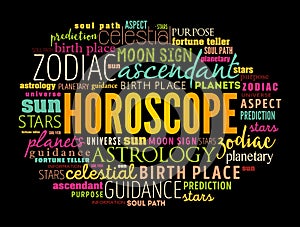 HOROSCOPE word cloud collage , concept