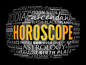 HOROSCOPE word cloud collage , concept