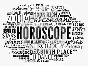 HOROSCOPE word cloud collage
