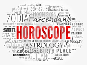HOROSCOPE word cloud collage