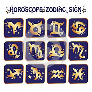 Horoscope zodiac signs characters in icons