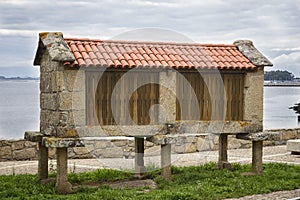 Horreo in Cambados, Rias Bajas, Pontevedra, Galicia, Spain