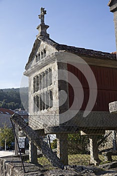 Horreo a traditional construction to keep harvested grain in northern Spain