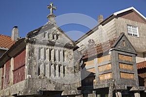 Horreo a traditional construction to keep harvested grain in northern Spain