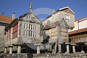 Horreo a traditional construction to keep harvested grain in northern Spain